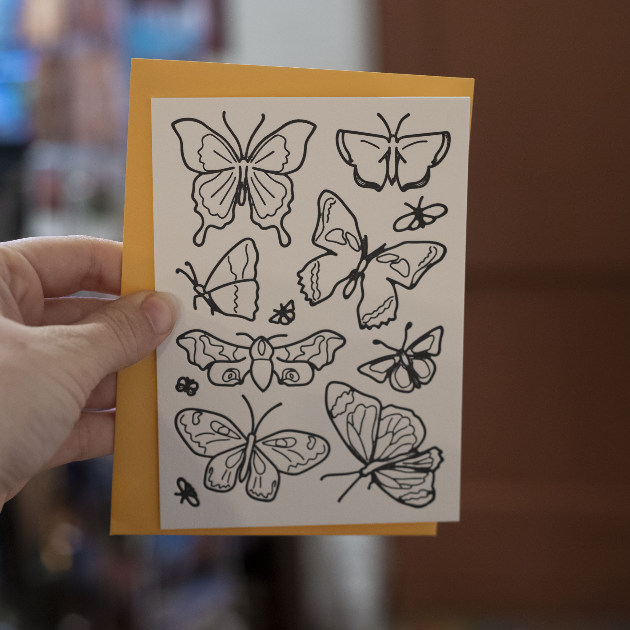 Letterpress postkaart Sounds Sketchy 002 - Vlinders X6 (SALE) - Afbeelding 2