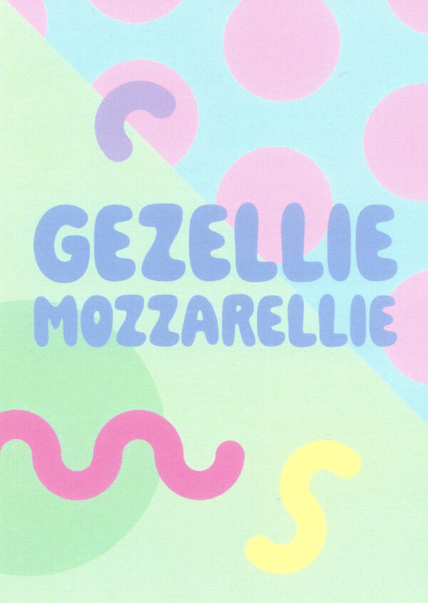 Postkaart BLIJ 051 - GEZELLIE MOZZARELLIE X12