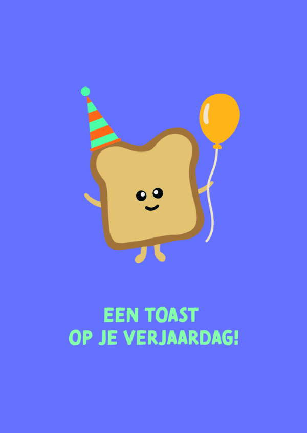 Postkaart Pun Intended. 001 - EEN TOAST OP JE VERJAARDAG X12