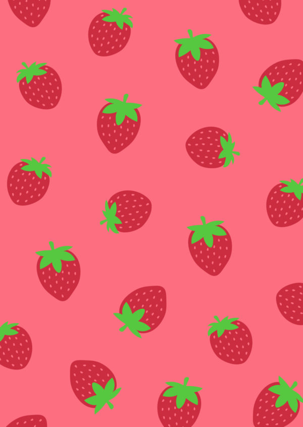 Postkaart Bits & Bops 019 - STRAWBERRIES X12