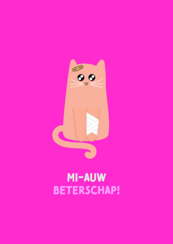 Postkaart Pun Intended. 019 - MI-AUW BETERSCHAP! X12