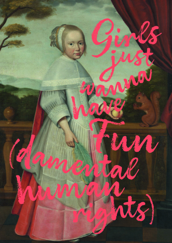 Postkaart Classy, But Make It Sassy 026 - GIRLS JUST WANNA HAVE FUN(DAMENTAL HUMAN RIGHTS) X12