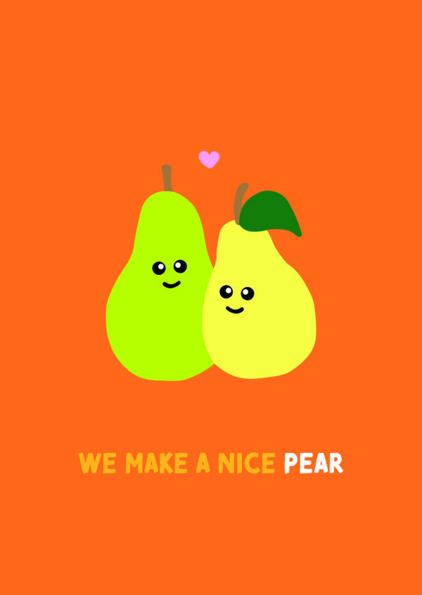 Postkaart Pun Intended. 003 - WE MAKE A NICE PEAR X12