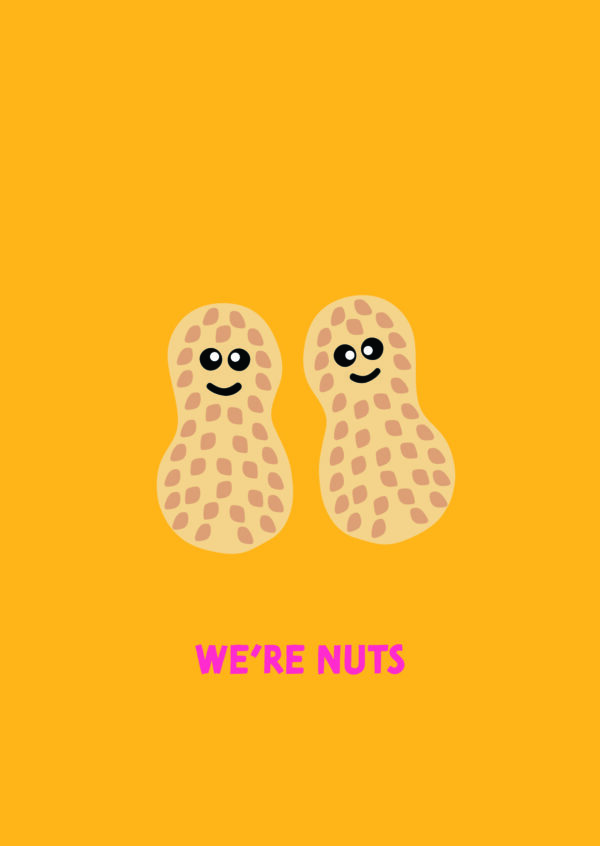 Postkaart Pun Intended. 034 - WE’RE NUTS X12