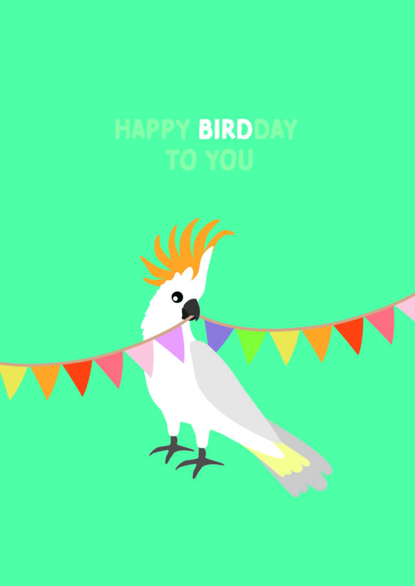 Postkaart Pun Intended. 004 - HAPPY BIRDDAY TO YOU X12