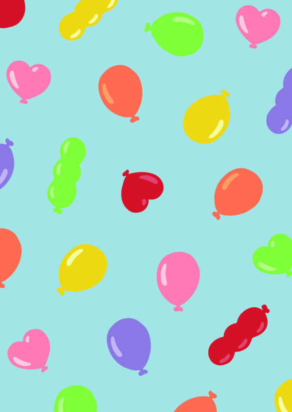 Postkaart Bits & Bops 045 - BALLOONS X12