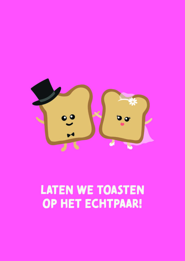 Postkaart Pun Intended. 006 - LATEN WE TOASTEN OP HET ECHTPAAR! X12