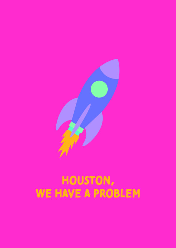 Postkaart Pun Intended. 008 - HOUSTON, WE HAVE A PROBLEM X12