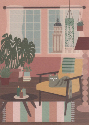 Postkaart Bekurque 02 - Ernst de huiskat X12