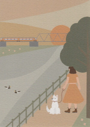 Postkaart Bekurque 06 - Langs de IJssel met Soof en Nora X12