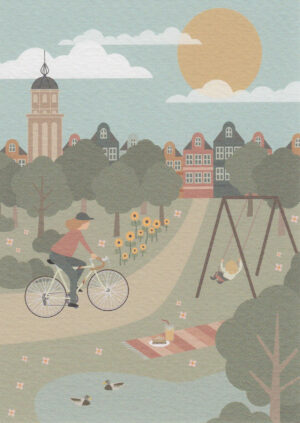 Postkaart Bekurque 10 - Een rondje door het stadspark met Fleur X12