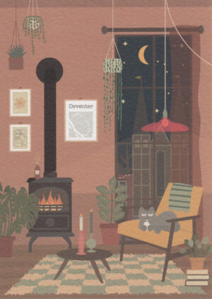 Postkaart Bekurque 15 - Een gezellige avond bij Lilly en Pomme thuis X12