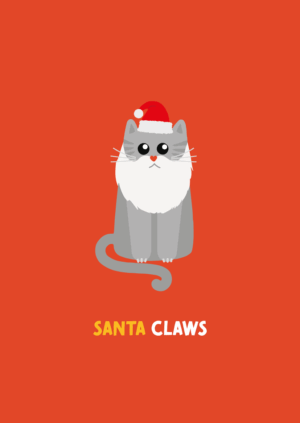Kerstkaart Pun Intended. 04 - SANTA CLAWS X12