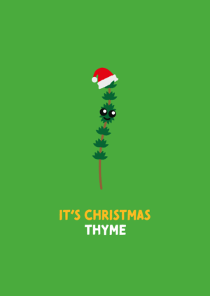 Kerstkaart Pun Intended. 03 - IT'S CHRISTMAS THYME X12