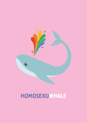 Postkaart Pun Intended. 043 - HOMOSEXUWHALE X12