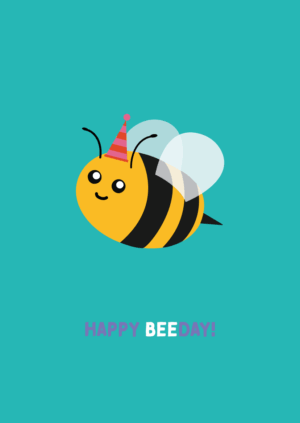 Postkaart Pun Intended. 044 - HAPPY BEEDAY X12