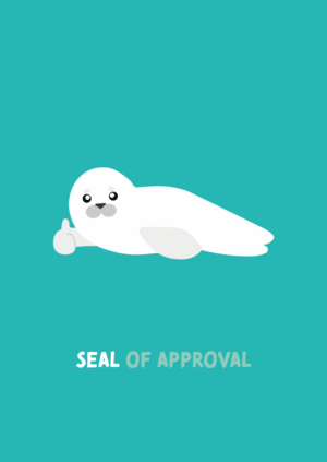 Postkaart Pun Intended. 048 - SEAL OF APPROVAL X12