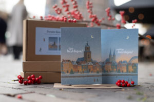 Kerstkaartenset Deventer Skyline