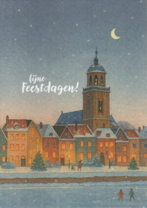 Kerstkaart Deventer - Deventer Skyline (Lebuinus) X6