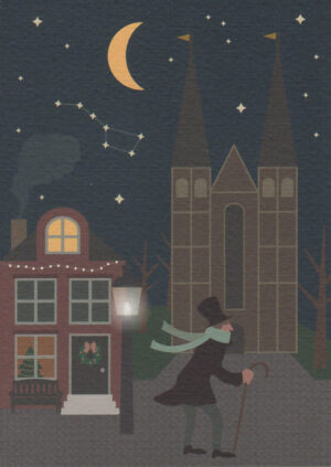Kerstkaart Deventer - Bergkwartier & Dickens (Scrooge) X6