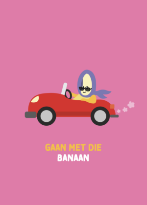 Postkaart Pun Intended. 055 - GAAN MET DIE BANAAN X12