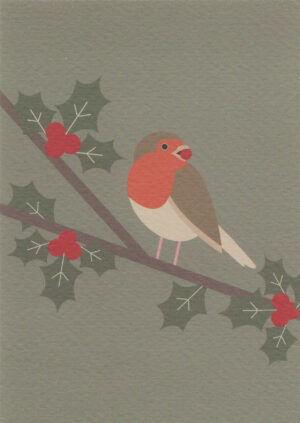 Postkaart A Little Bird Told Me... 010 - Roodborst Hulst X12