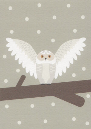 Postkaart A Little Bird Told Me... 009 - Sneeuwuil Winter X12