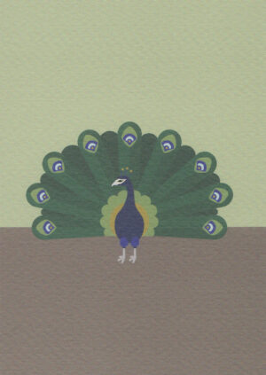 Postkaart A Little Bird Told Me... 038 - Blauwe Pauw X12