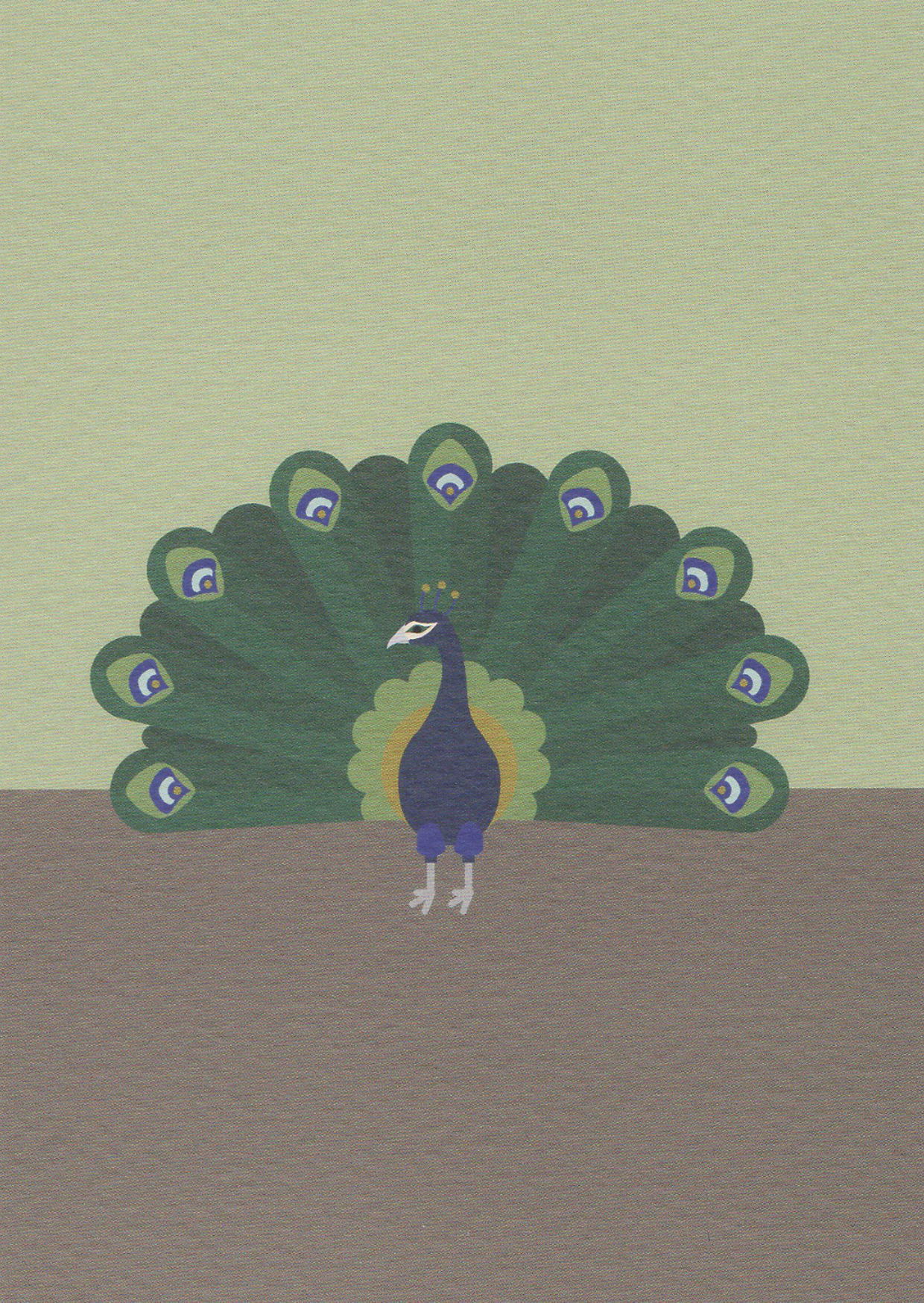 Postkaart A Little Bird Told Me... 038 - Blauwe Pauw X12