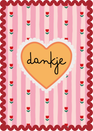 Postkaart Sweet 'n Short 04 - Dankje X12
