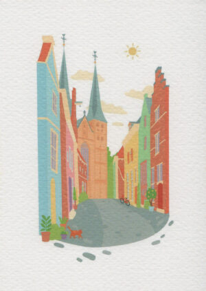 Postkaart Jolie's 02 - Het Bergkwartier met de Bergkerk X12