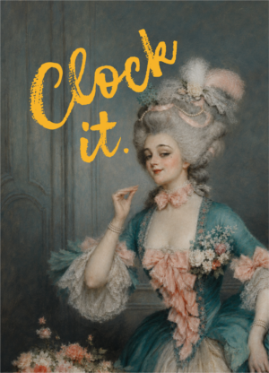 Postkaart Classy, But Make It Sassy 070 - CLOCK IT X12