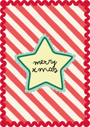 Kerstkaart Sweet 'n Short 01 - Merry Xmas X12