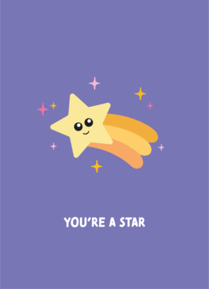Postkaart Pun Intended. 057 - YOU'RE A STAR X12