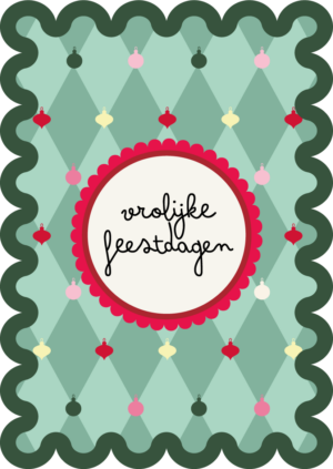 Kerstkaart Sweet 'n Short 02 - Vrolijke Feestdagen X12