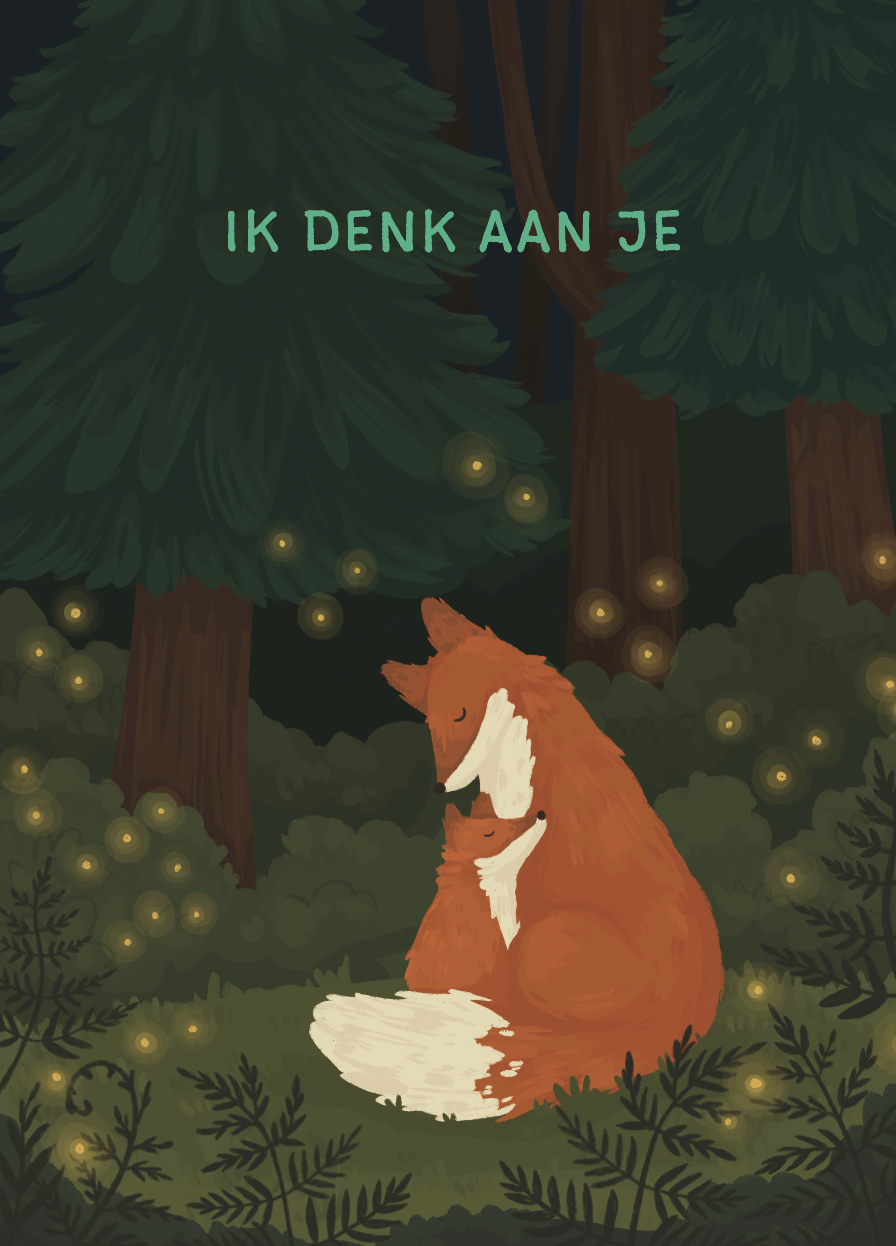 Wenskaart Beestenboel 11 - Ik denk aan Je X6
